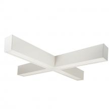  NLUD-X334W - "X" Shaped L-Line LED Indirect/Direct Linear, 6028lm / Selectable CCT, White finish