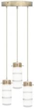  LCFB-3LR-MCT5 - TRIPLE PENDANT INTEGRATED LED WITH FROSTED ETCHED GLASS SHADES, ROUND CONFIG, 36W 2430LM C90 5CCT 27
