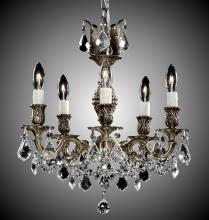 American Brass & Crystal CH9512-ALN-01G-PI - 5 Light Rosetta Chandelier