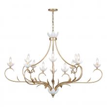  1-5186-12-59 - Muse 12-Light Chandelier in French Gold and White Cashmere by Breegan Jane