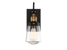  5-2067-51 - Macauley 1-Light Outdoor Wall Lantern in Vintage Black with Warm Brass