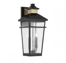  5-714-143 - Kingsley 2-Light Outdoor Wall Lantern in Matte Black with Warm Brass Accents