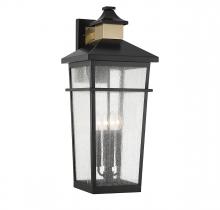  5-716-143 - Kingsley 4-Light Outdoor Wall Lantern in Matte Black with Warm Brass Accents