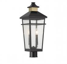  5-718-143 - Kingsley 2-Light Outdoor Post Lantern in Matte Black with Warm Brass Accents