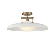  6-1685-1-142 - Gavin 1-Light Ceiling Light in White with Warm Brass Accents
