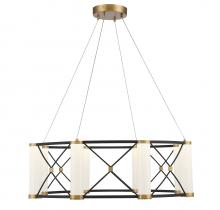  7-1640-8-144 - Aries 8-Light LED Pendant in Matte Black with Burnished Brass Accents