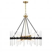  7-1937-8-143 - Santiago 8-Light Pendant in Matte Black with Warm Brass Accents