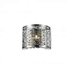  W23143C8 - Aramis 1-Light Chrome Finish and Clear Crystal Wall Sconce Light 8 in. W x 6 in. H Small