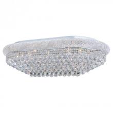  W33007C40 - Empire 24-Light Chrome Finish and Clear Crystal Flush Mount Ceiling Light 40 in. L x 24 in. W x 12 i
