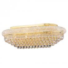  W33007G36 - Empire 18-Light Gold Finish and Clear Crystal Flush Mount Ceiling Light 36 in. L x 20 in. W x 12 in.