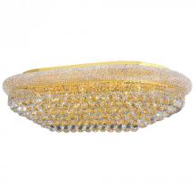  W33007G40 - Empire 24-Light Gold Finish and Clear Crystal Flush Mount Ceiling Light 40 in. L x 24 in. W x 12 in.