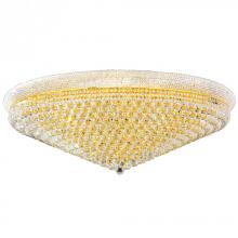 Worldwide Lighting Corp W33011G48 - Empire 33-Light Gold Finish and Clear Crystal Flush Mount Ceiling Light 48 in. Dia x 16 in. H Extra