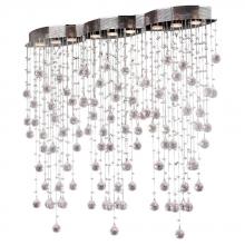  W33263C42 - Icicle 9-Light Chrome Finish and Clear Crystal Flush Mount Ceiling Light 42 in. L x 8 in. W x 40 in.