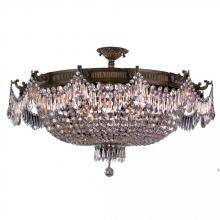  W33354B36-CL - Winchester 12-Light Antique Bronze Finish and Clear Crystal Semi Flush Mount Ceiling Light 36 in. Di