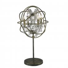  W53190AB18-CL - Armillary 18 in. Dia x 33 in. H  Antique Bronze Finish with Clear Crystal Foucault's Orb Table L