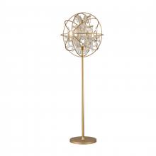 Worldwide Lighting Corp W63190MG24-CL - Armillary 24 in. Dia x 69 in. H  Matte Gold Finish with Clear Crystal Foucault's Orb Table Lamp 
