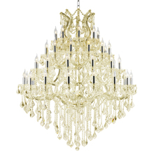  W83002C46-GT - Maria Theresa 49-Light Chrome Finish and Golden Teak Crystal Chandelier 46 in. Dia x 58 in. H Four 4