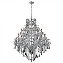  W83002C46 - Maria Theresa 49-Light Chrome Finish and Clear Crystal Chandelier 46 in. Dia x 58 in. H Four 4 Tier 
