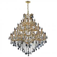  W83002G46 - Maria Theresa 49-Light Gold Finish and Clear Crystal Chandelier 46 in. Dia x 58 in. H Four 4 Tier Ex