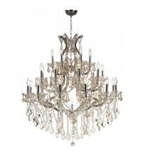  W83003C38-GT - Maria Theresa 28-Light Chrome Finish and Golden Teak Crystal Chandelier 38 in. Dia x 42 in. H Three 