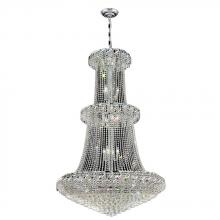  W83036C42 - Empire 32-Light Chrome Finish and Clear Crystal Chandelier 42 in. Dia x 66 in. H Round Large