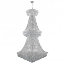  W83038C42 - Empire 38-Light Chrome Finish and Clear Crystal Chandelier 42 in. Dia x 72 in. H Two 2 Tier Round La
