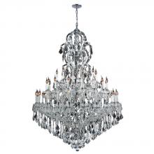  W83067C52 - Maria Theresa 48-Light Chrome Finish and Clear Crystal Chandelier 52 in. Dia x 86 in. H Three 3 Tier