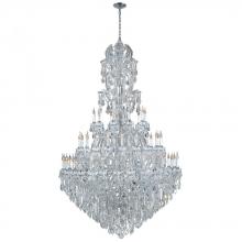  W83067C65 - Maria Theresa 60 Light Chrome Finish and Clear Crystal Chandelier 65 in. Dia x 108 in. H Three 3 Tie