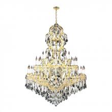 W83067G52 - Maria Theresa 48-Light Gold Finish and Clear Crystal Chandelier 52 in. Dia x 86 in. H Three 3 Tier R