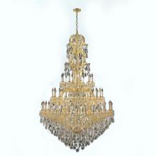 W83067G65 - Maria Theresa 60 Light Gold Finish and Clear Crystal Chandelier 65 in. Dia x 108 in. H Three 3 Tier 