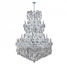 W83068C54 - Maria Theresa 61-Light Chrome Finish and Clear Crystal Chandelier 54 in. Dia x 62 in. H Four 4 Tier 