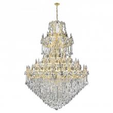  W83069G72 - Maria Theresa 84-Light Gold Finish and Clear Crystal Chandelier 72 in. Dia x 96 in. H Five 5 Tier