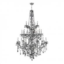  W83108C43-CH - Provence 25-Light Chrome Finish and Chrome Crystal Chandelier  43 in. Dia x 68 in. H Three 3 Tier Ex