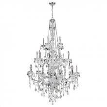 W83108C43-CL - Provence 25-Light Chrome Finish and Clear Crystal Chandelier  43 in. Dia x 68 in. H Three 3 Tier Ext