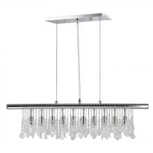  W83110C36 - Nadia 10-Light Chrome Finish and Clear Crystal Linear Pendant and Bar Chandelier 36 in. L x 10 in. H