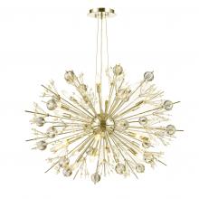  W83111MG36 - Starburst 24-Light Matte Gold Finish and Clear Crystal Sputnik Chandelier d36 in. x H26 in. Large