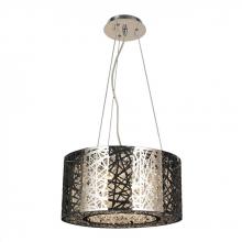  W83143C16 - Aramis 6-Light Chrome Finish and Clear Crystal drum Chandelier 16 in. Dia x 9 in. H Mini
