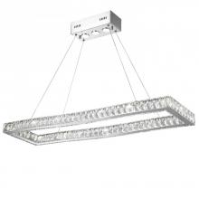  W83145KC42 - Galaxy 19 Integrated LEd Light Chrome Finish diamond Cut Crystal Rectangle Chandelier 6000K 42 in. L