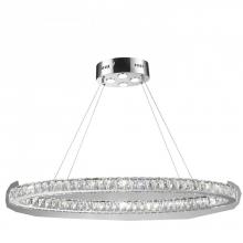  W83147KC42 - Galaxy 20 LEd Integrated Light Chrome Finish diamond Cut Crystal Oval Ring Chandelier 6000K 42 in. L