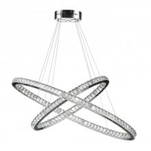  W83151KC48-3500K - Galaxy 30 Integrated LEd Light Chrome Finish diamond Cut Crystal Constellation Ring Chandelier 3500K