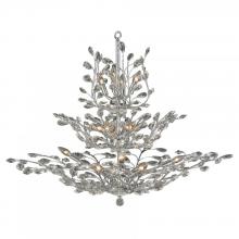  W83152C41 - Aspen 18-Light Chrome Finish and Clear Crystal Floral Chandelier 41 in. Dia x 34 in. H Three 3 Tier 