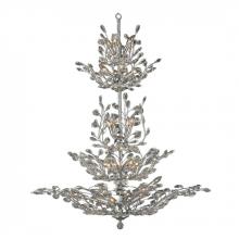  W83152C42 - Aspen 26-Light Chrome Finish and Clear Crystal Floral Chandelier 42 in. Dia x 50 in. H Four 4 Tier L