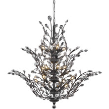  W83152F41 - Aspen 18-Light dark Bronze Finish and Clear Crystal Floral Chandelier 41 in. Dia x 34 in. H Three 3