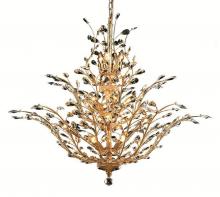  W83152G41 - Aspen 18-Light Gold Finish and Clear Crystal Floral Chandelier 41 in. Dia x 34 in. H Three 3 Tier La