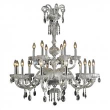  W83178C36-CL - Carnivale 18-Light Chrome Finish and Clear Crystal Chandelier Two 2 Tier 36 in. Dia x 39 in. H Large