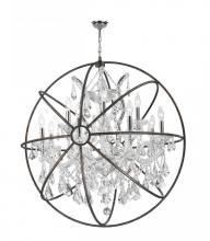  W83191C33-CL - Armillary 13-Light dark Bronze Finish and Clear Crystal Foucault's Orb Chandelier 33 in. Dia Lar