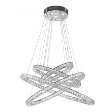  W83192KC48-3500K - Galaxy 61 Integrated LEd Light Chrome Finish diamond Cut Crystal Constellation Ring Chandelier 3500K