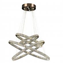  W83192RG48-CL - Galaxy 61 Integrated LEd Light Rose Gold Finish diamond Cut Crystal Constellation Ring Chandelier 60