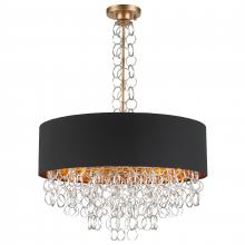  W83282MG28 - Catena 8-Light Matte Gold Finish with Black Linen drum Shade Pendant 28 in. Dia x 40 in. H Large