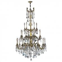  W83311BP38-CL - Windsor 25-Light Antique Bronze Finish and Clear Crystal Chandelier 38 in. Dia x 62 in. H Three 3 Ti